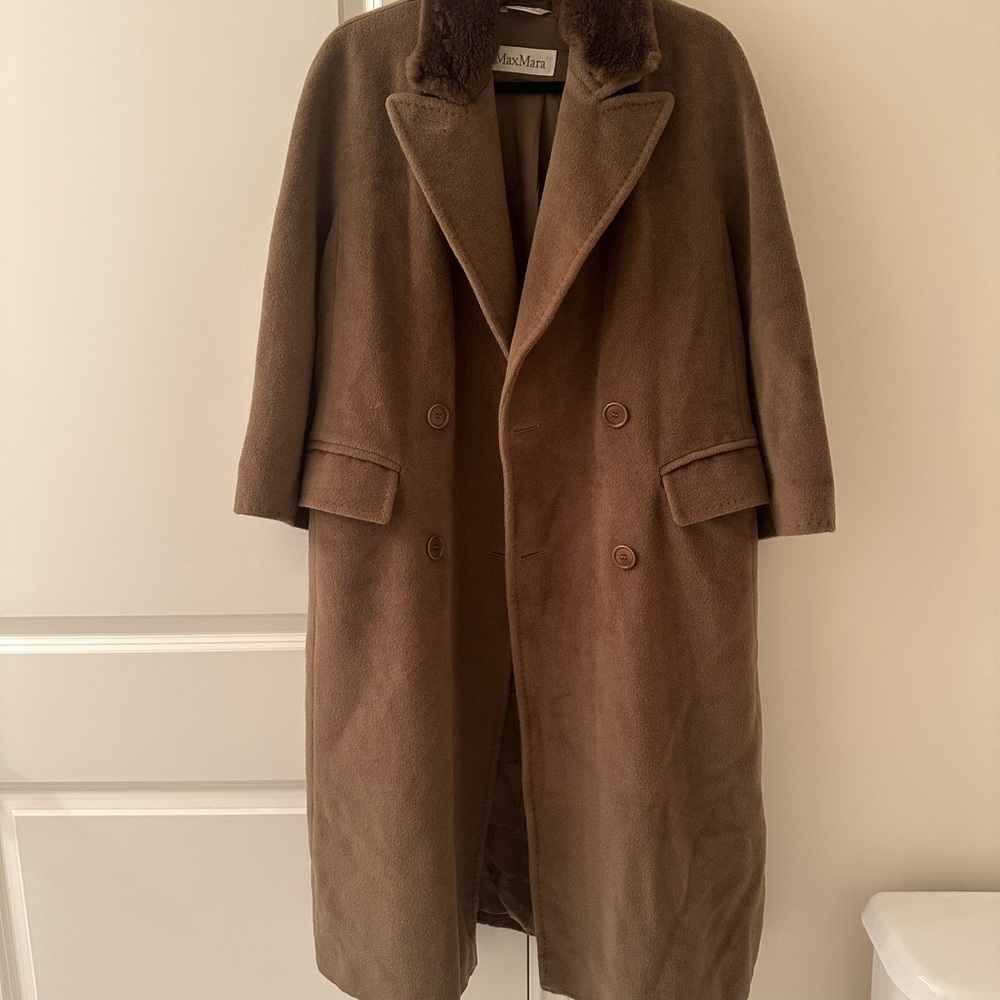 Brown Double-Breasted Women's Coat